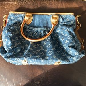 Louis Vuitton Blue Denim Monogram Neo Cabby 2 Way Handbag